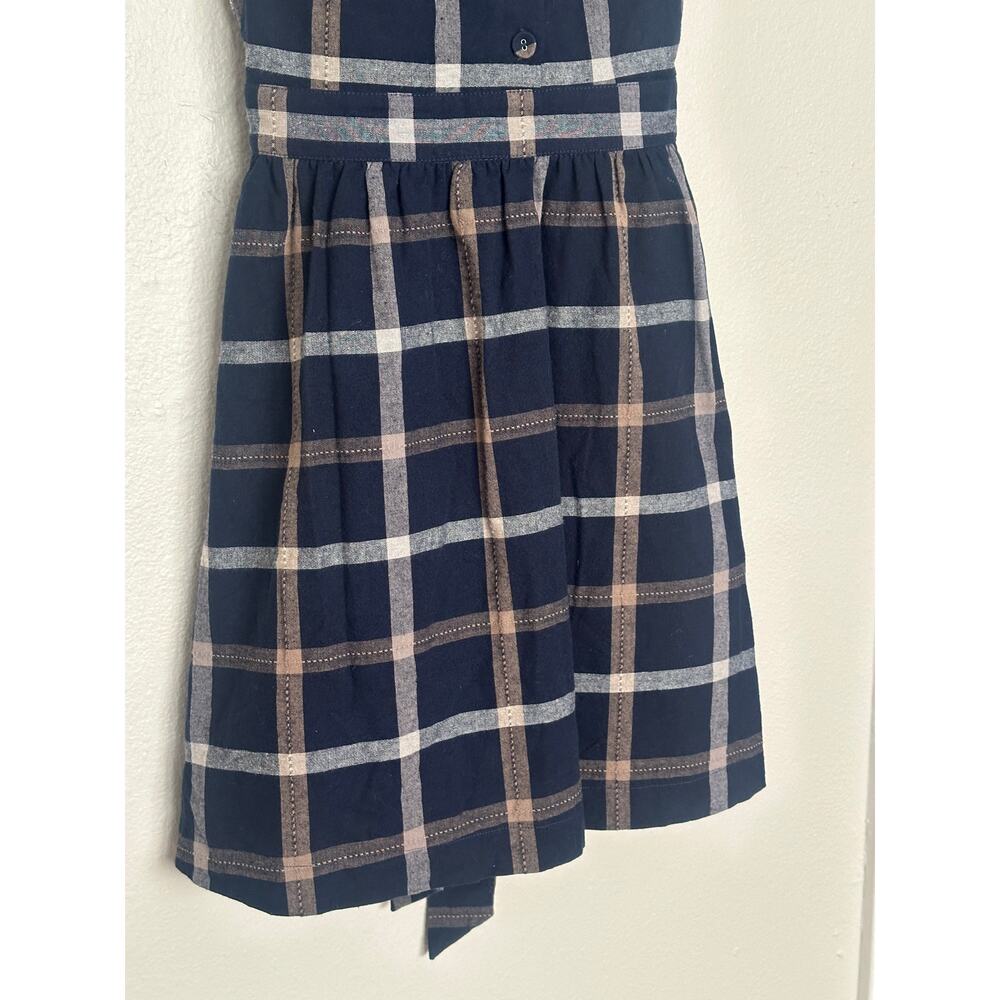 Revolve J.O.A. Tie Shoulder Plaid Mini Dress Navy Blue Preppy casual retail $95 - Picture 5 of 9
